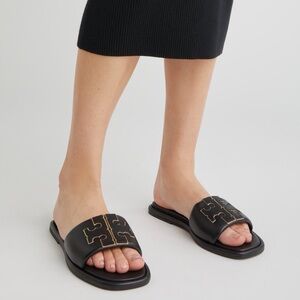 Tory Burch Double T Slide Sandals 7.5